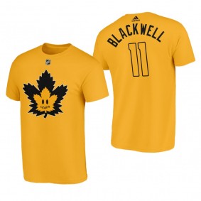 Men Toronto Maple Leafs Colin Blackwell #11 Flipside Gold T-Shirt