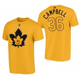 Men Toronto Maple Leafs Jack Campbell #36 Flipside Gold T-Shirt