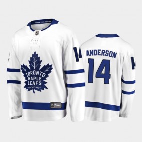 Toronto Maple Leafs Joey Anderson #14 Away White 2020-21 Breakaway Player Jersey