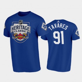 Men Toronto Maple Leafs John Tavares #91 2022 Heritage Classic Blue T-Shirt