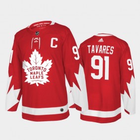 Men's Maple Leafs John Tavares #91 Alternate Red Authentic Player Jersey
