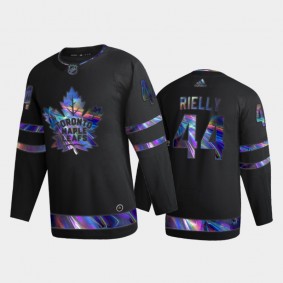 Men's Toronto Maple Leafs Morgan Rielly #44 Iridescent Holographic Black Authentic Jersey