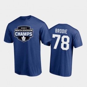 Men's Toronto Maple Leafs T.J. Brodie #78 2021 North Division Champions Blue T-Shirt