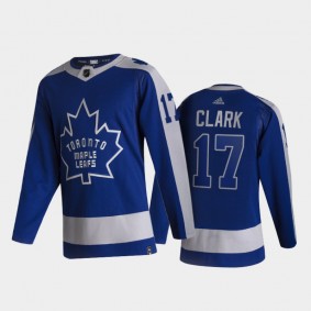 Men Toronto Maple Leafs Wendel Clark #17 Reverse Retro 2020-21 Blue Special Edition Authentic Jersey
