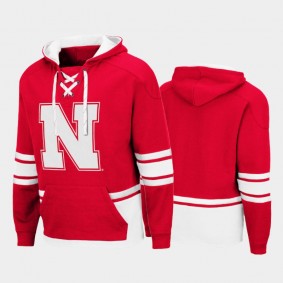 Men Nebraska Huskers Pullover Scarlet Hoodie College Hockey 3.0