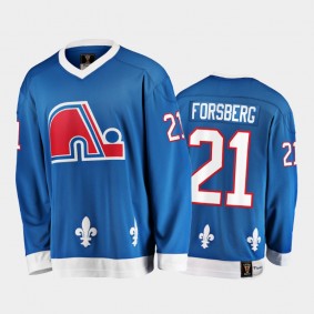 Peter Forsberg Quebec Nordiques Retired Player Blue Premier Jersey