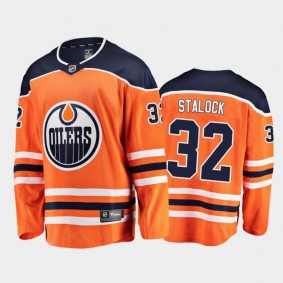 Edmonton Oilers #32 Alex Stalock Home Orange 2021 Player Jersey