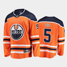 Edmonton Oilers #5 Cody Ceci Home Orange 2021 Player Jersey