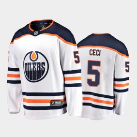 Edmonton Oilers #5 Cody Ceci Away White 2021 Player Jersey