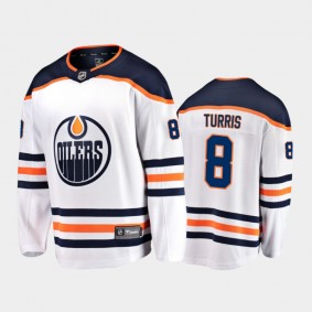 Edmonton Oilers Kyle Turris #8 Away White 2020-21 Breakaway Player Jersey