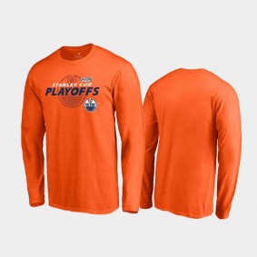 Men's Edmonton Oilers 2021 Stanley Cup Playoffs Turnover Long Sleeve Orange T-Shirt