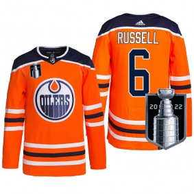 Kris Russell Edmonton Oilers Orange Jersey 2022 Stanley Cup Playoffs