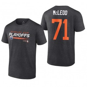 Ryan McLeod 2022 Stanley Cup Playoffs Charcoal Oilers T-Shirt