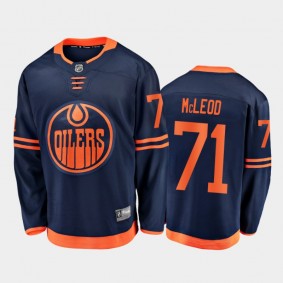 Men's Edmonton Oilers Ryan McLeod #71 Alternate Navy 2021 Jersey