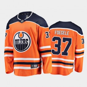 Edmonton Oilers #37 Warren Foegele Home Orange 2021 Player Jersey