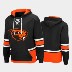 Men Oregon State Beavers Lace-up Pullover Black Hoodie College Hockey 3.0