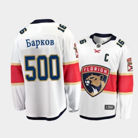 Men Florida Panthers aleksander barkov #16 Honor Bobrovsky Cyrillic Alphabet White Jersey