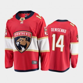 Men's Florida Panthers Grigori Denisenko #14 Home Red 2020-21 Breakaway Player Jersey