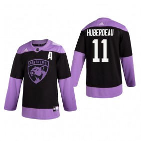 Jonathan Huberdeau #11 Florida Panthers 2019 Hockey Fights Cancer Black Practice Jersey