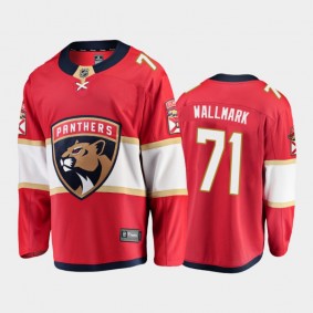 Men's Florida Panthers Lucas Wallmark #71 Home Red 2021 Jersey
