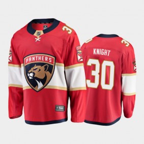 Men's Florida Panthers Spencer Knight #30 Home Red 2021 Jersey