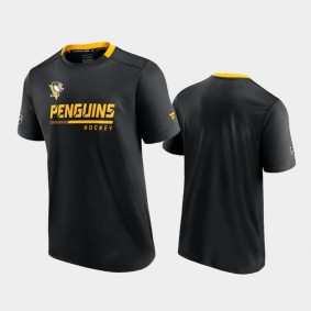 Men Pittsburgh Penguins Locker Room Authentic Pro Black T-Shirt