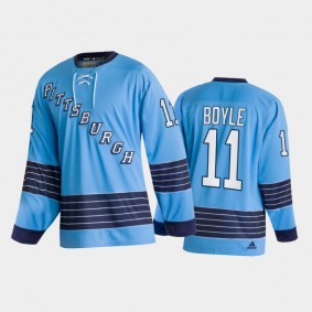 Penguins Brian Boyle #11 Team Classics Blue Heritage Jersey