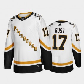 Pittsburgh Penguins Bryan Rust #17 2021 Reverse Retro White Fourth Authentic Jersey