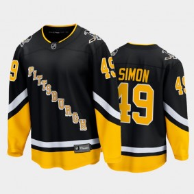 Dominik Simon #49 Pittsburgh Penguins Alternate 2021-22 Black Premier Breakaway Jersey