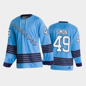 Penguins Dominik Simon #49 Team Classics Blue Heritage Jersey