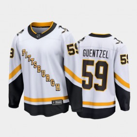Men's Pittsburgh Penguins Jake Guentzel #59 Reverse Retro White 2020-21 Breakaway Player Jersey