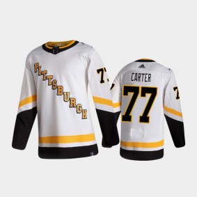 Men's Pittsburgh Penguins Jeff Carter #77 Reverse Retro 2021 White Authentic Jersey
