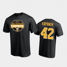 Men's Pittsburgh Penguins Kasperi Kapanen #42 2021 East Division Champions Black T-Shirt