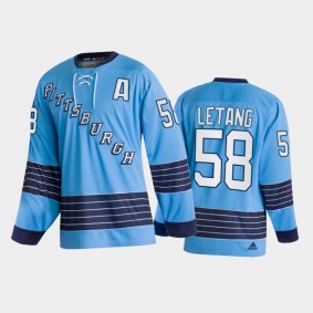 Penguins Kris Letang #58 Team Classics Blue Heritage Jersey