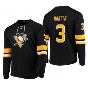 Penguins Olli Maatta #3 Platinum Long Sleeve 2018-19 Cheap Jersey T-Shirt Black