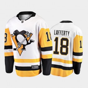 Pittsburgh Penguins Sam Lafferty #18 Away White 2020-21 Breakaway Player Jersey