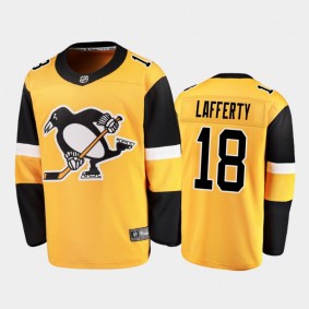 Pittsburgh Penguins Sam Lafferty #18 Alternate Yellow 2020-21 Breakaway Player Jersey