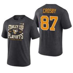 Sidney Crosby 2022 Stanley Cup Playoffs Pittsburgh Penguins Charcoal T-Shirt