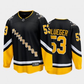 Teddy Blueger #53 Pittsburgh Penguins Alternate 2021-22 Black Premier Breakaway Jersey