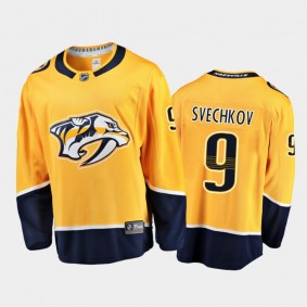 Men Nashville Predators Fedor Svechkov #9 Home Gold 2021 NHL Draft Jersey