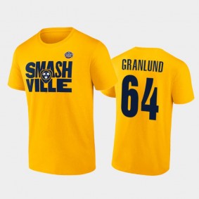 Men Nashville Predators Mikael Granlund #64 2022 Stadium Series Gold T-Shirt