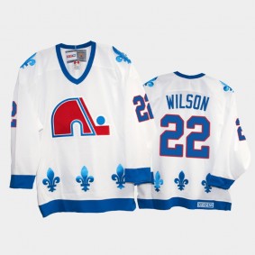 Colin Wilson #22 Quebec Nordiques Heritage Vintage White Replica Jersey