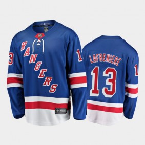 New York Rangers Alexis Lafreniere #13 Home Blue 2020-21 Breakaway Jersey