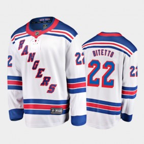 Men's New York Rangers Anthony Bitetto #22 Away White 2020-21 Breakaway Player Jersey
