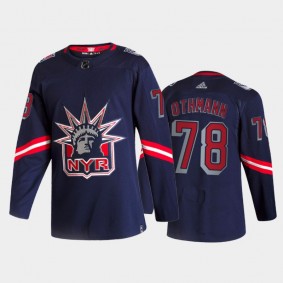 Men New York Rangers Brennan Othmann #78 2021 Reverse Retro Navy 2021 NHL Draft Jersey