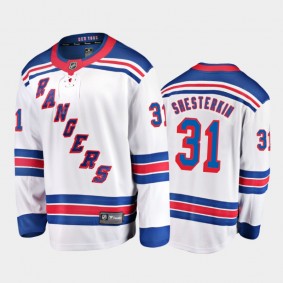 New York Rangers #31 Igor Shesterkin Away White 2020-21 Breakaway Player Jersey
