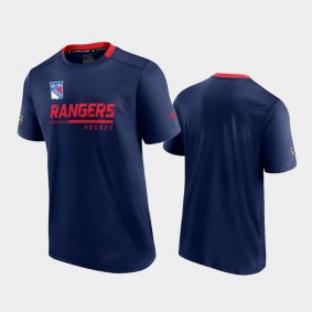 Men New York Rangers Locker Room Authentic Pro Navy T-Shirt