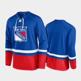 Men New York Rangers Super Mission Slapshot Lace-Up Pullover Royal Sweatshirt