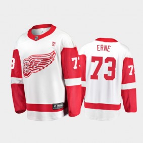 Red Wings Adam Erne #73 Away 2021 White Player Jersey