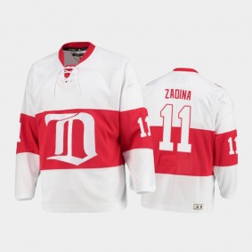 Men's Detroit Red Wings Filip Zadina #11 Heritage White Authentic Jersey